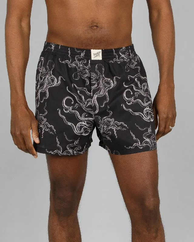 Mens Boxer Shorts - Octopus Black