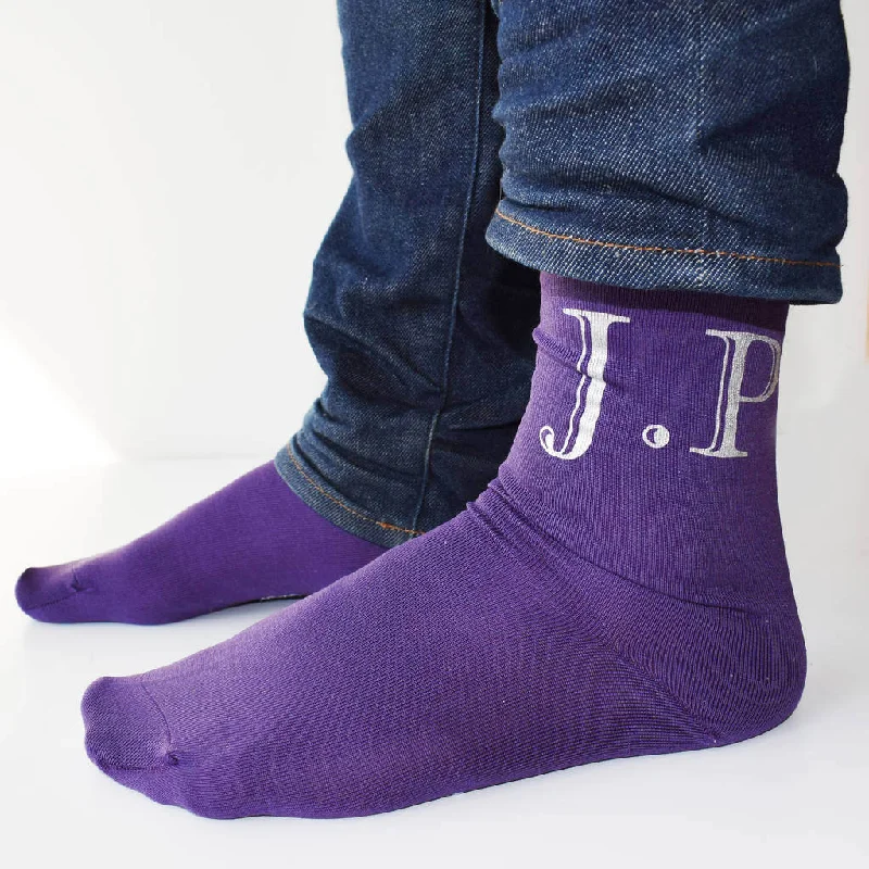 Personalised Classic Monogram Initials Mens Socks