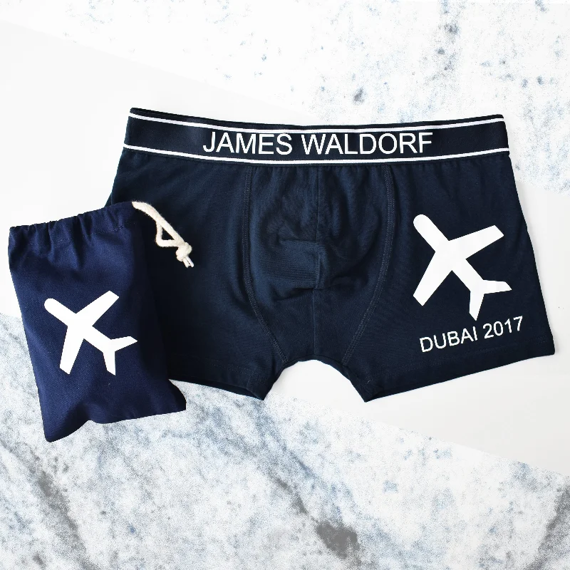 Personalised Men's Pants For The Frequent Flyer