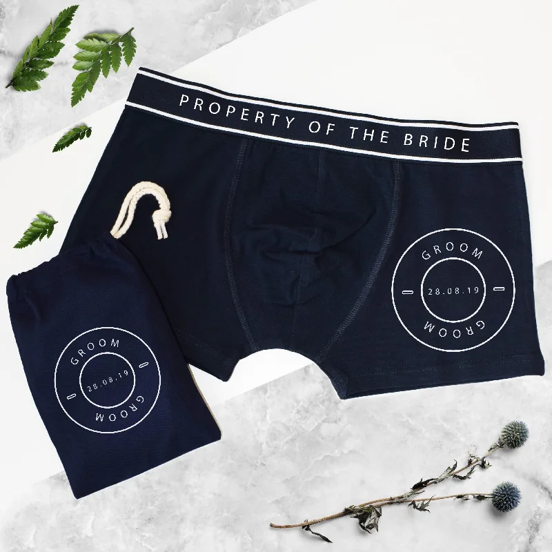 Personalised minimalist Men's Boxer Briefs with Dust Bag