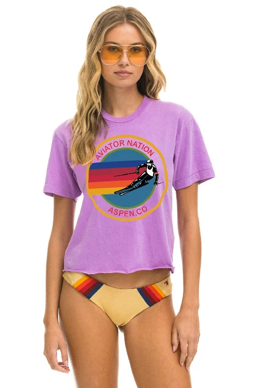 AVIATOR NATION ASPEN BOYFRIEND TEE - NEON PURPLE