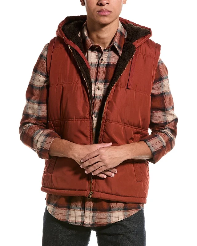 WEATHERPROOF VINTAGE Sherpa-Lined Hooded Puffer Vest