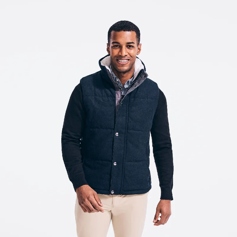 Nautica Mens Quilted Wool Vest