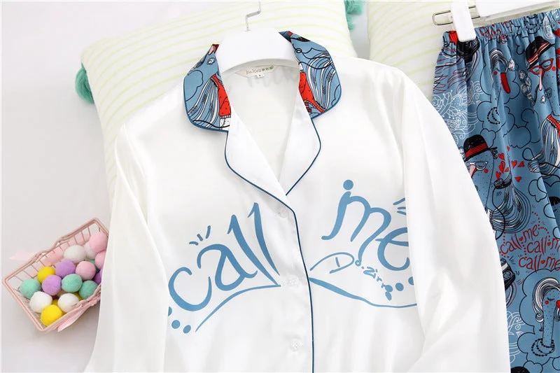 Long Sleeve Satin Pajama set