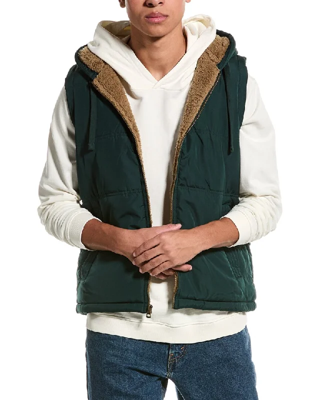 WEATHERPROOF VINTAGE Sherpa-Lined Hooded Puffer Vest