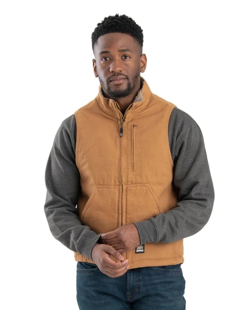 Men's Heartland Sherpa-lined Washed Duck Vest