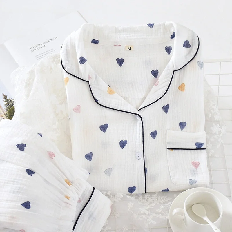 The Little Heart Print Pajama Set Original Pajamas