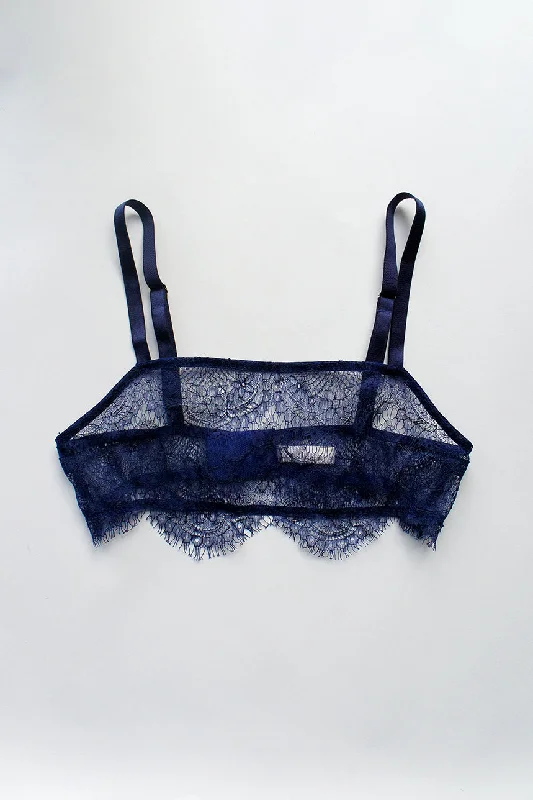 Tilly Lace Bandeau Bralette Navy