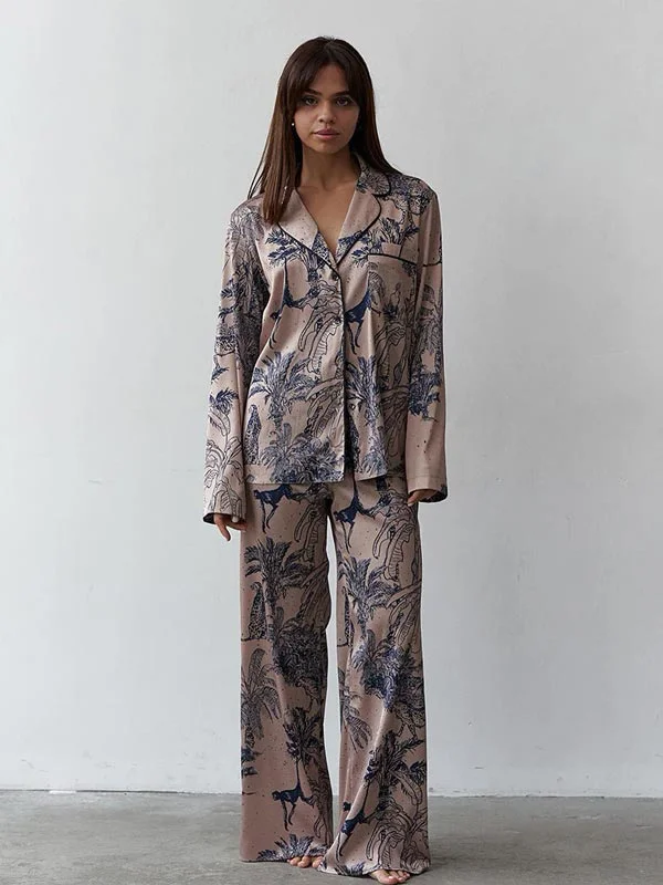 Pyjama En Satin Pour Femme 2 pièces "Douceur de Lys"