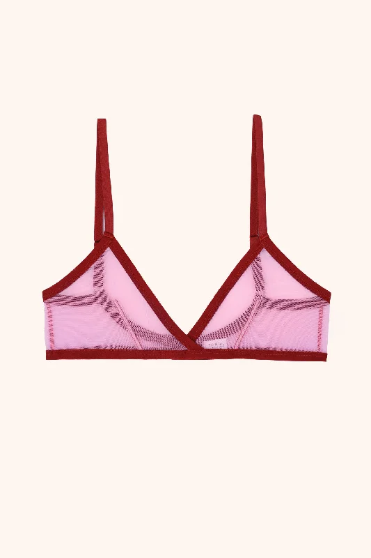 Bowie triangle bralette- Carnation pink