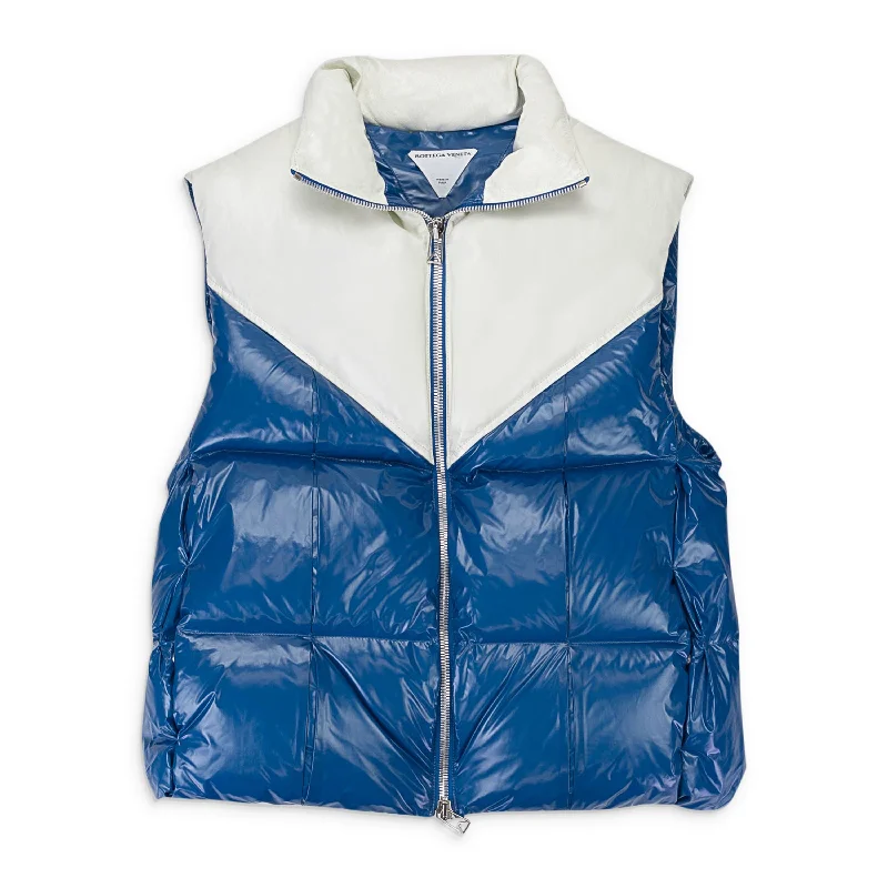 Bottega Veneta Puffer Vest - White/Blue