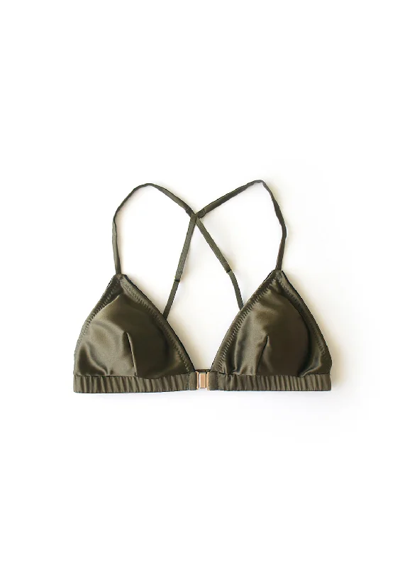 Devon Silk Bralette Olive