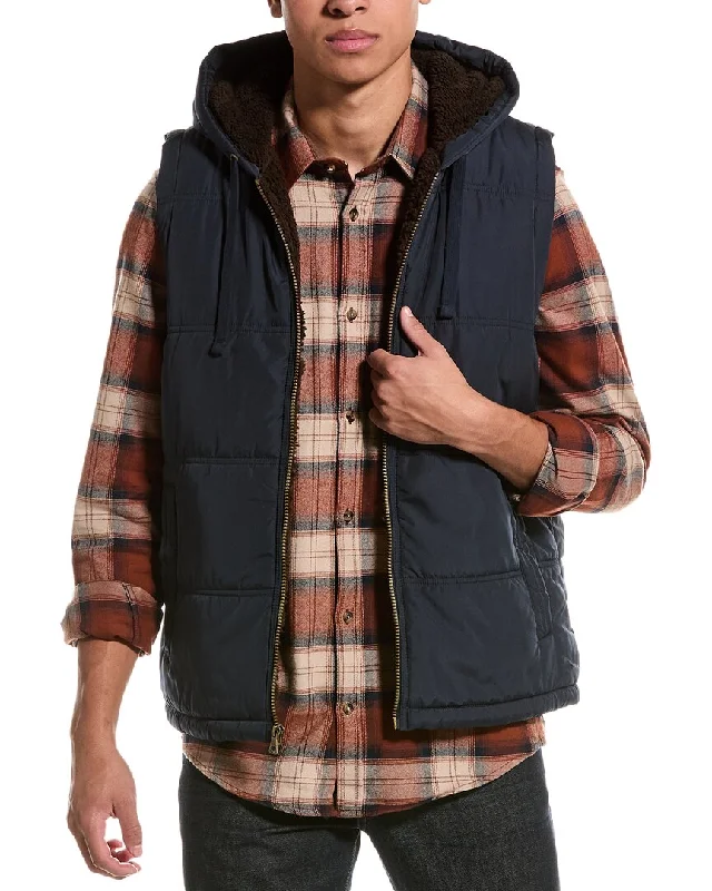 WEATHERPROOF VINTAGE Sherpa-Lined Hooded Puffer Vest