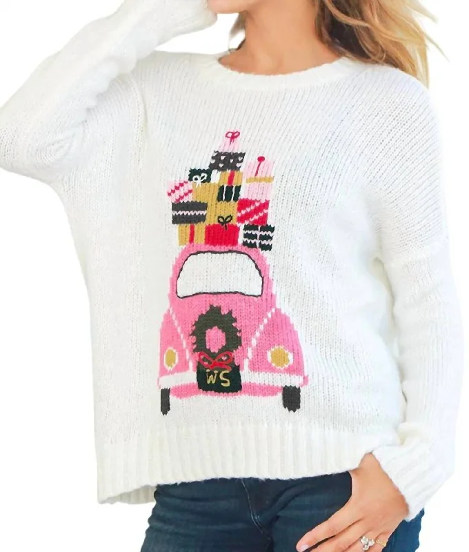 Wonderful Christmas Crew Sweater In White