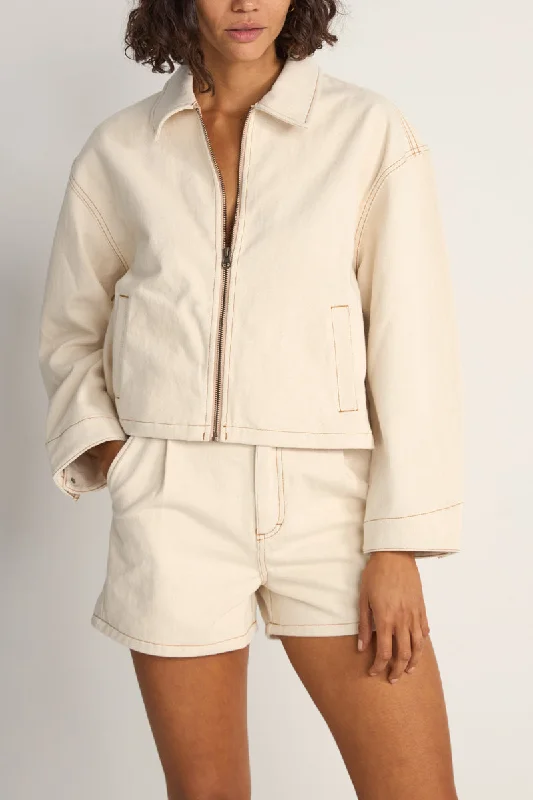 Capri Cropped Jacket Natural