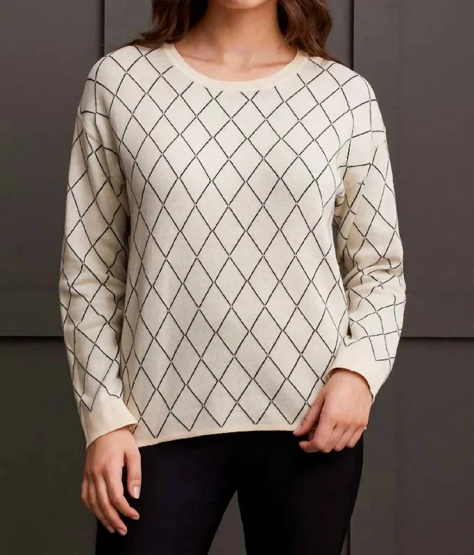 Reversible Cotton Crew Sweater In Moonstone