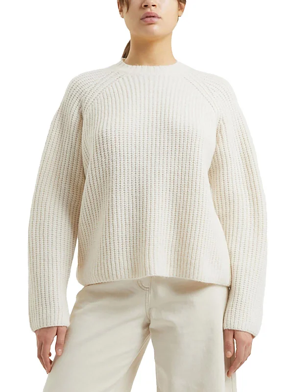 Womens Cable Knit Casual Crewneck Sweater