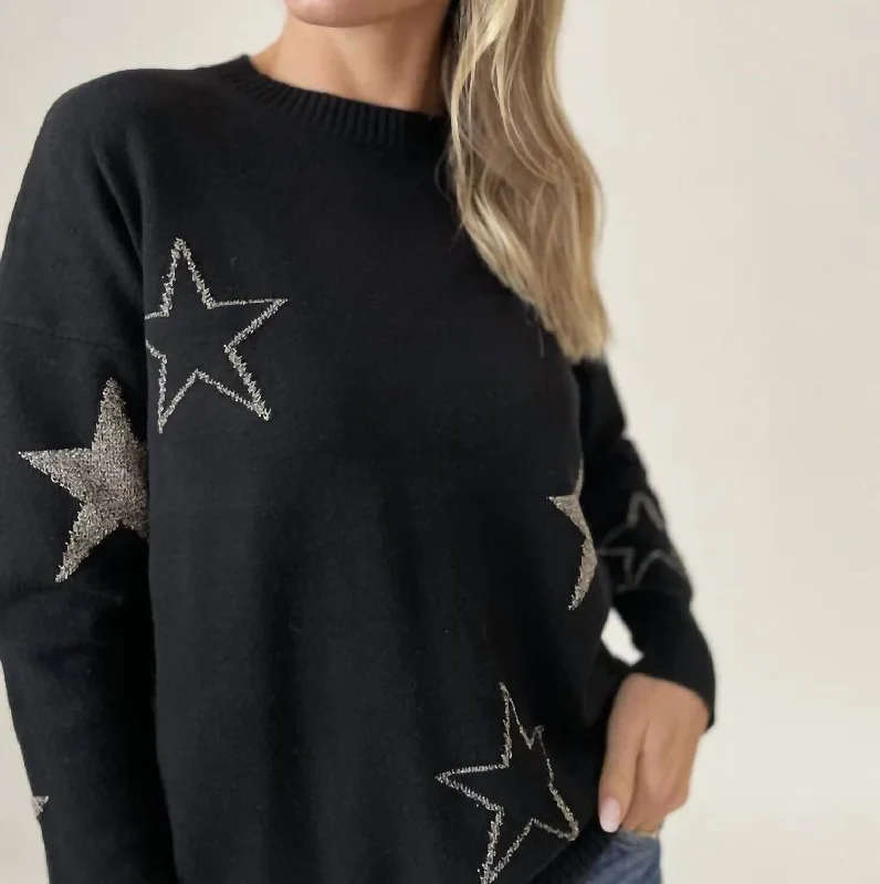 Skylar Star Sweater In Black