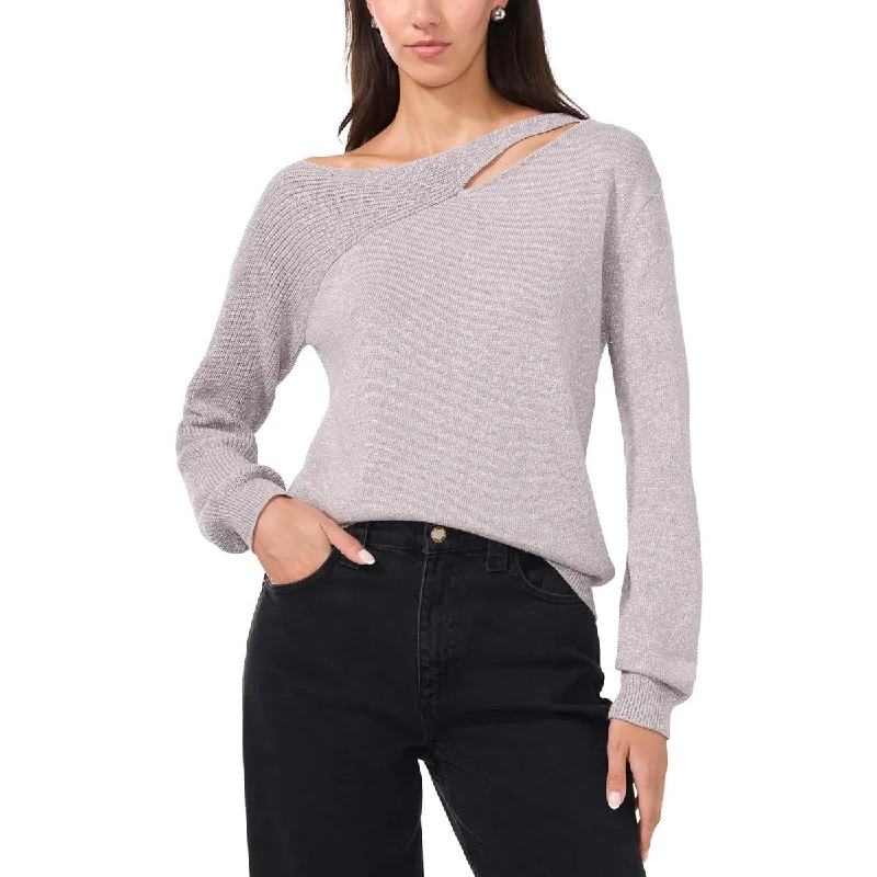 Womens Asymmetric Knit Pullover Sweater