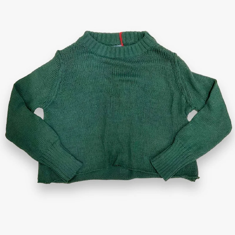 Women's Harper Cropped Crew Neck Sweater In Green Wood