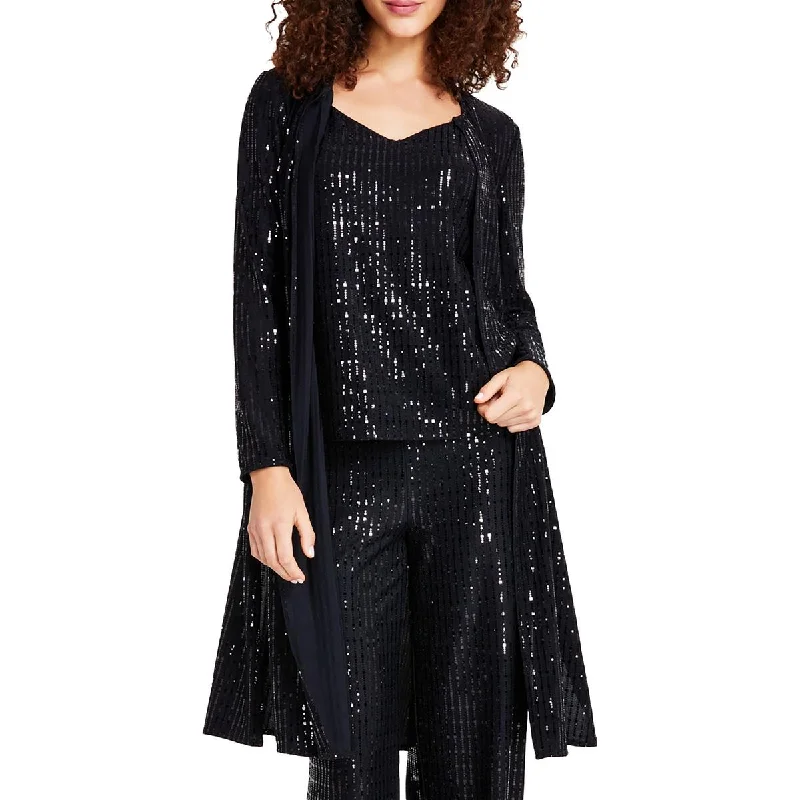 Womens Sequined Duster Sweater