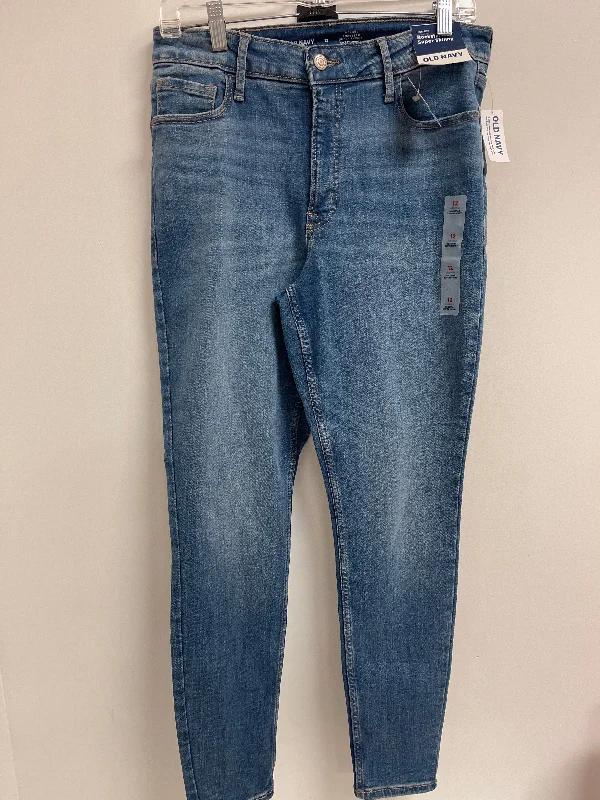 Jeans Skinny By Old Navy In Blue Denim, Size: 12