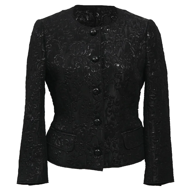 Dolce & Gabbana Jacquard Evening Jacket in Black Polyester