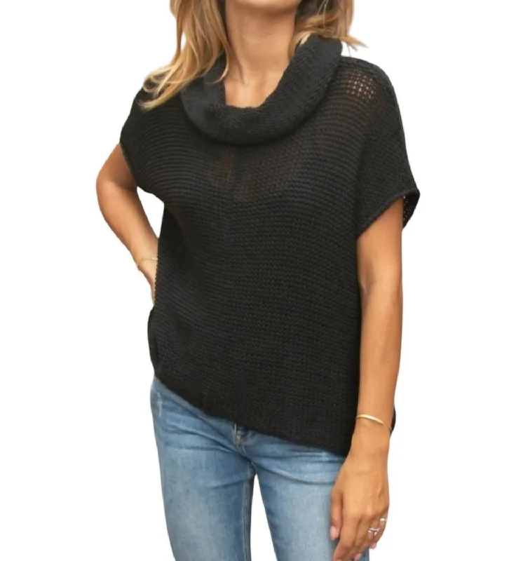 Tasha Cowl Neck Sweater In Black