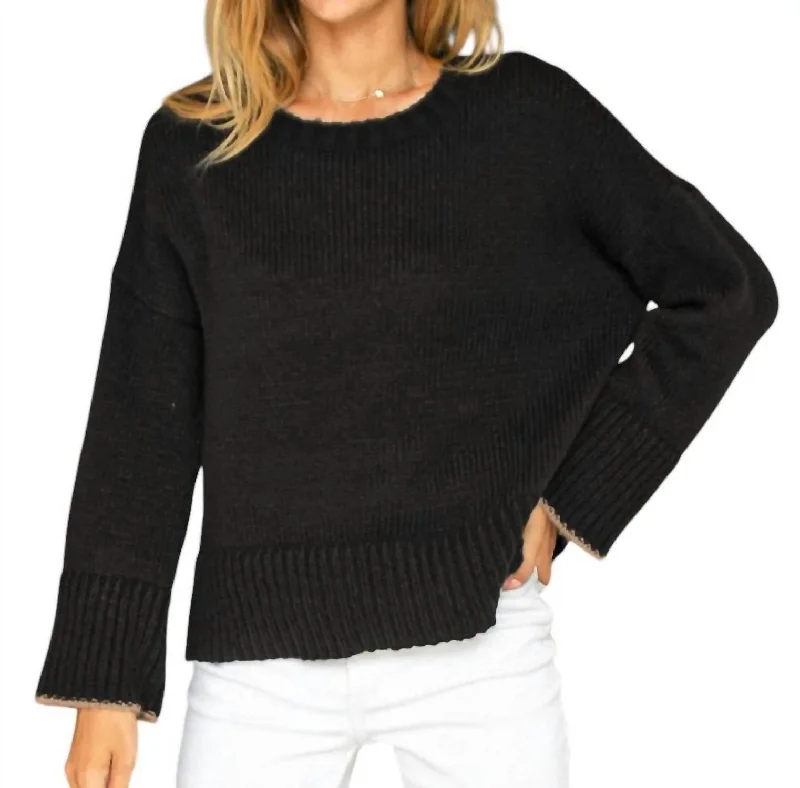 Jules Crew Chunky Sweater In Black