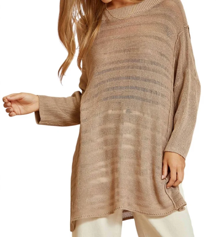 It's Worth It Tunic Sweater In Oatmeal