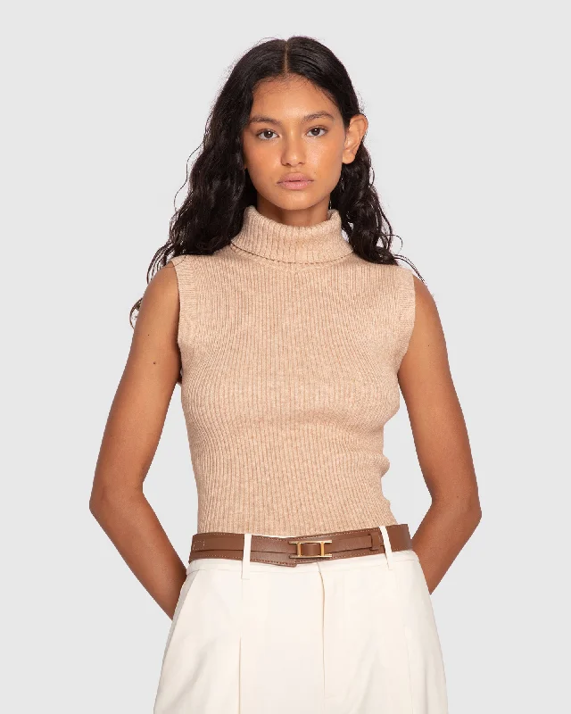 Equation Sleeveless Turtle Neck Knit