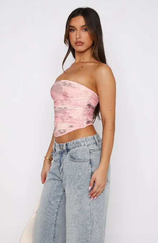 Give Me Notice Strapless Top Primrose Pink