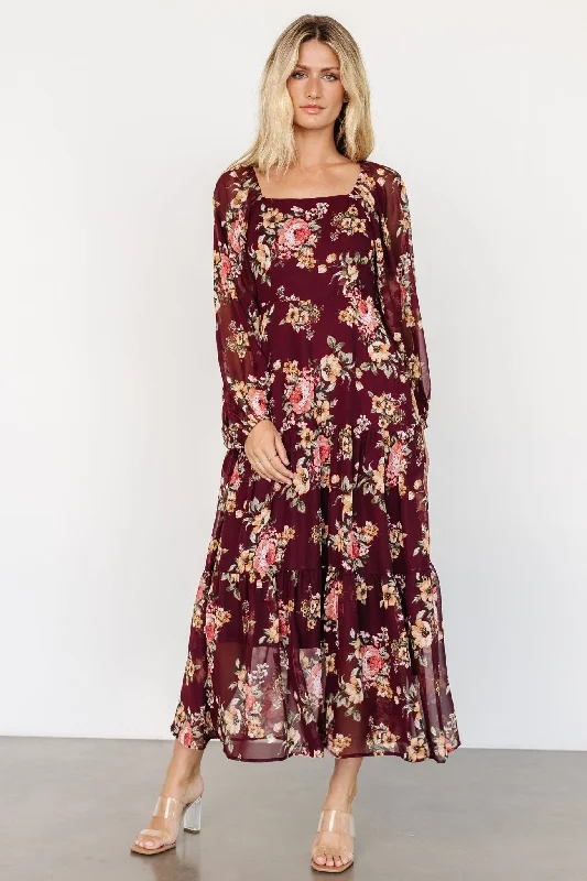 Kristy Maxi Dress | Wine Floral