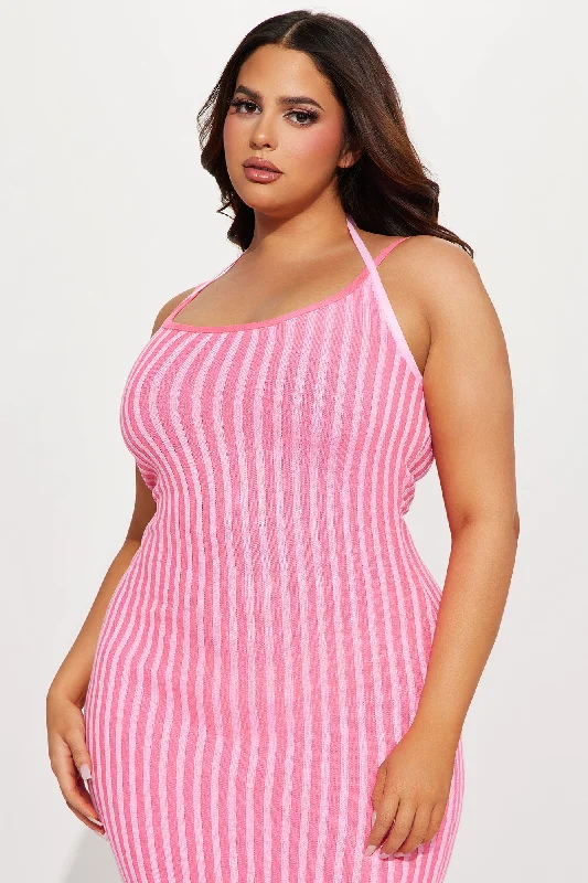 Rosana Ribbed Maxi Dress - Pink