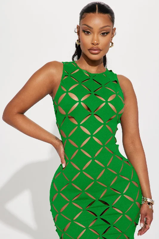 Tanya Cut Out Maxi Dress - Kelly Green