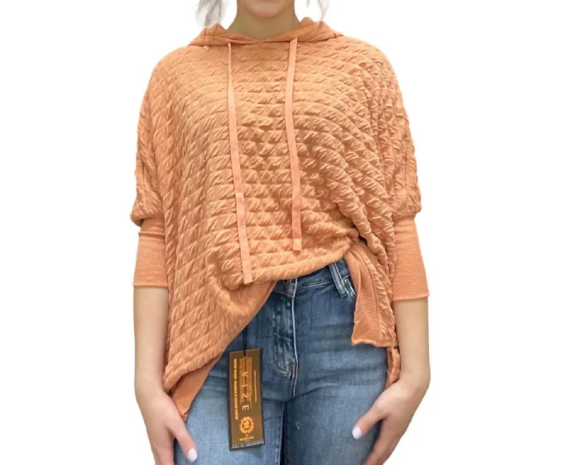 Textured Pullover In Apricot