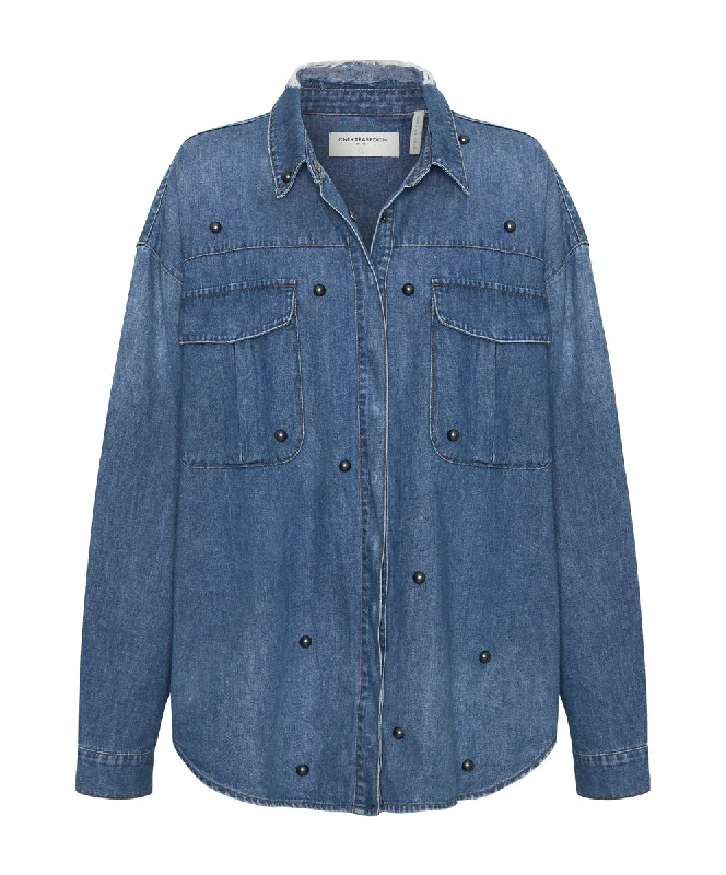 BAY BLUE STUDDED CURTIS DENIM SHIRT