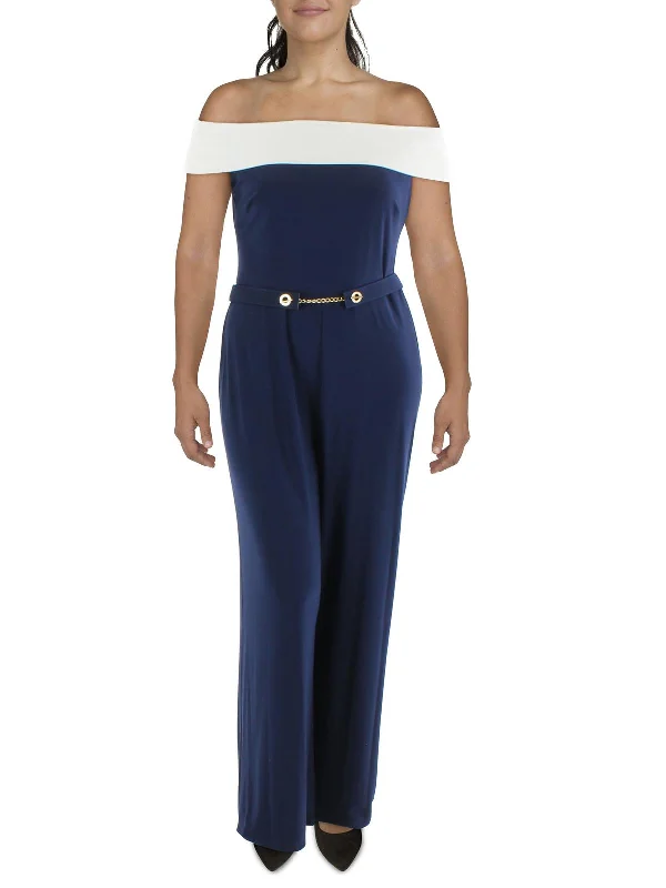 Womens Two Tone Wide Leg Jumpsuit