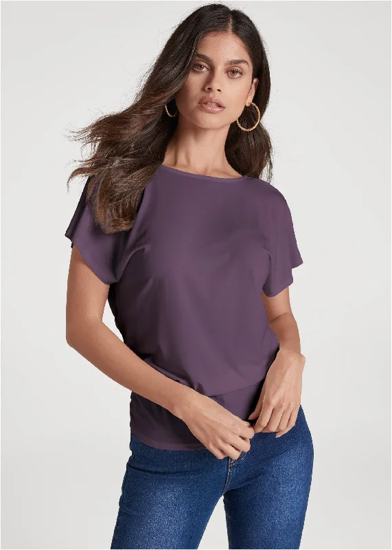 Bow detail top - Dark Wine