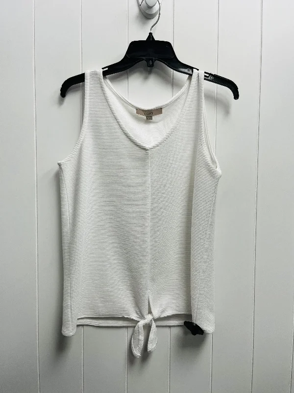 White Top Sleeveless Loft, Size M