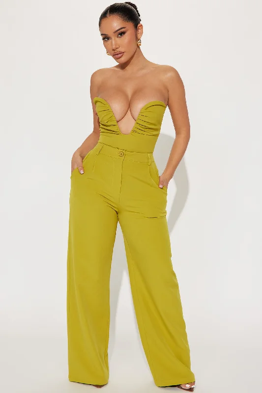 Feel My Vibe Pant Set - Chartreuse