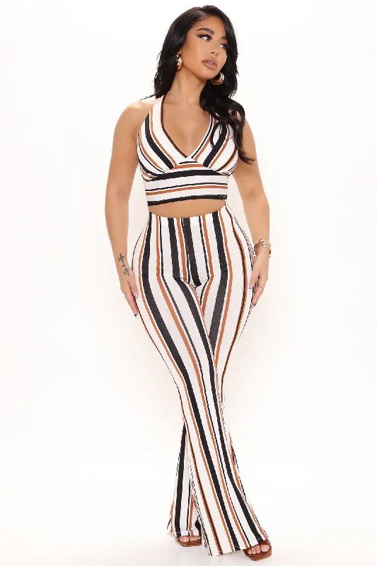 Forever Yours Striped Pant Set - White/combo