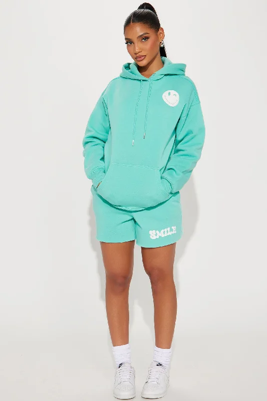 More Smiles Fleece Short Set - Blue