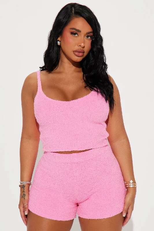 Unbothered Mood Cozy Short Set - Pink