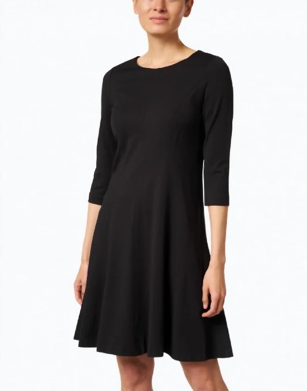 Hoda Stretch Knit Dress In Black