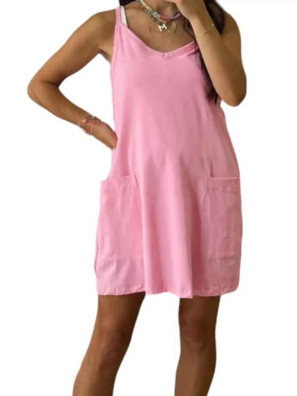 Jersey Romper Dress In Pink