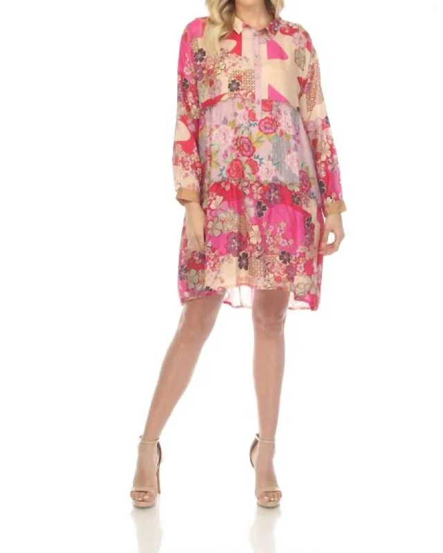 Yama Jasmine Floral Dress In Pink Floral