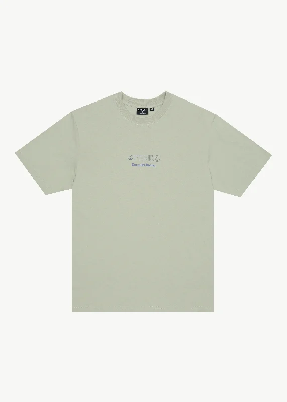 AFENDS Mens Creator - Retro Fit Tee - Eucalyptus