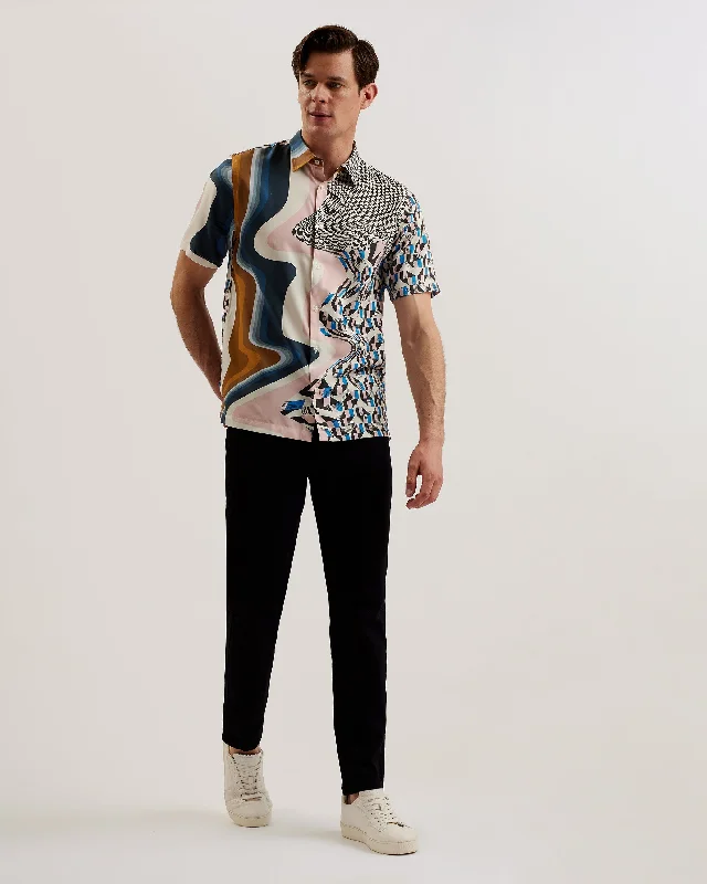 Agathes Ss Relaxed Abstract Print Shirt Multicol