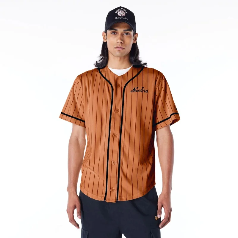 New Era Pinstripe Brown T-Shirt